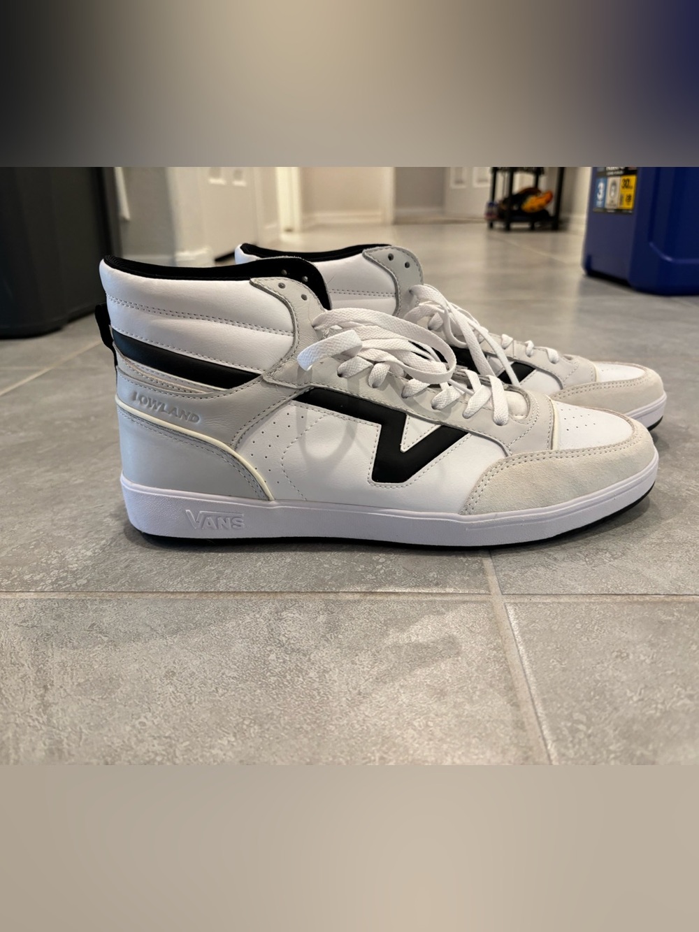 Vans High-Top Sneakers in White and Black